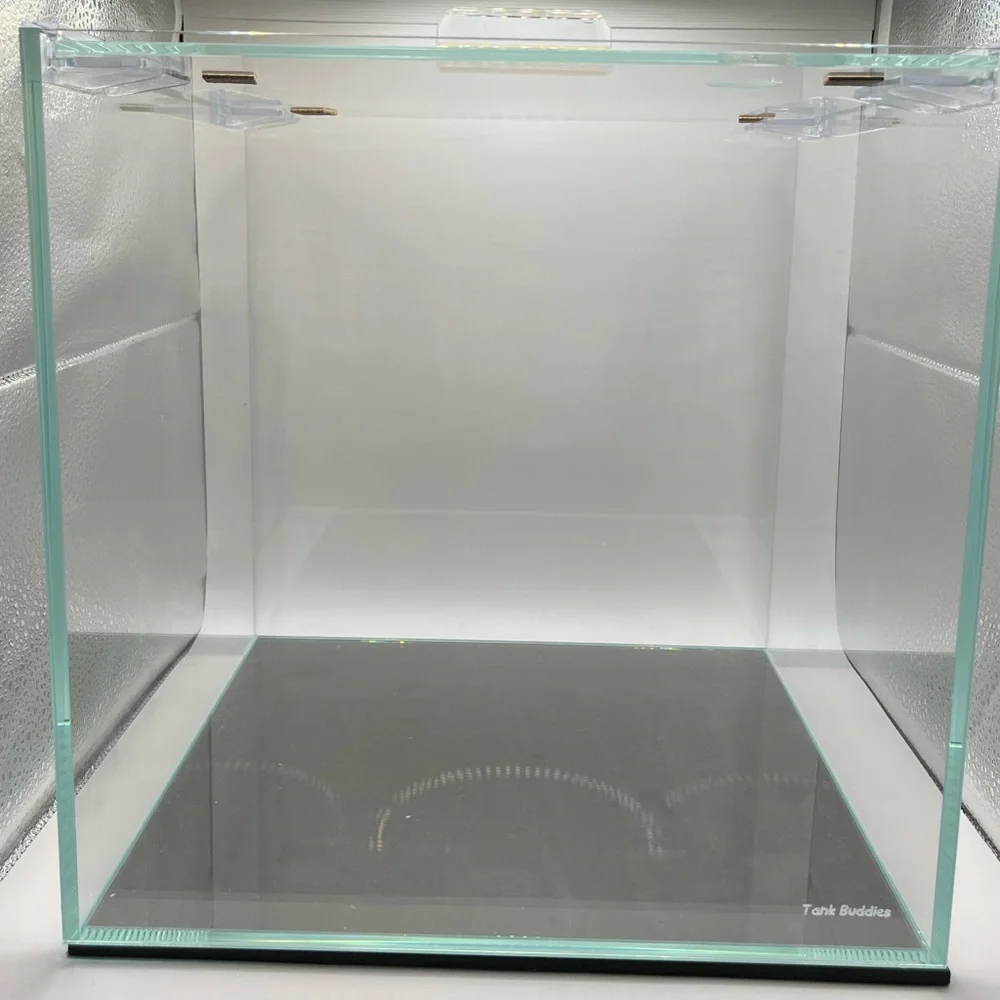 7 Gallon Unique Square Rimless Glass Aquarium Starter Kit.